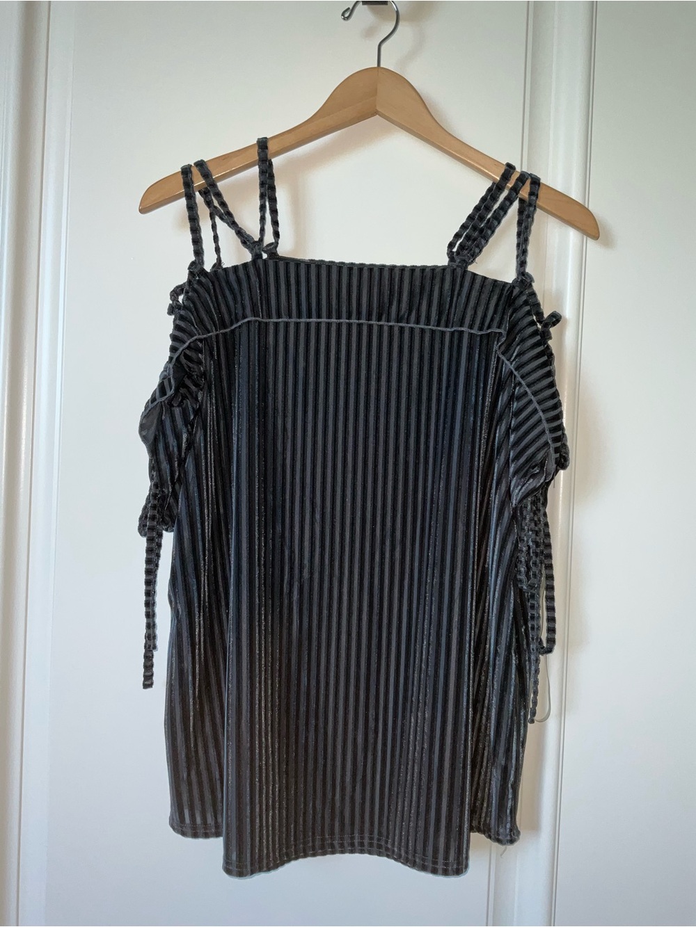 Moonphase Velvet Ribbed Top with Subtle Shine